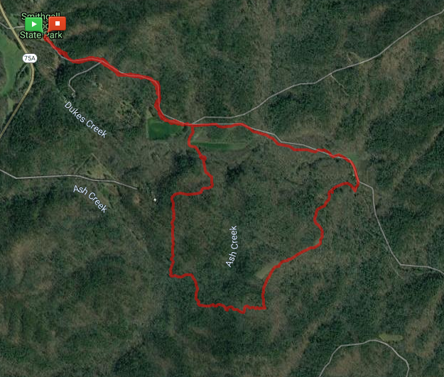 GPS map of Ash loop Trail